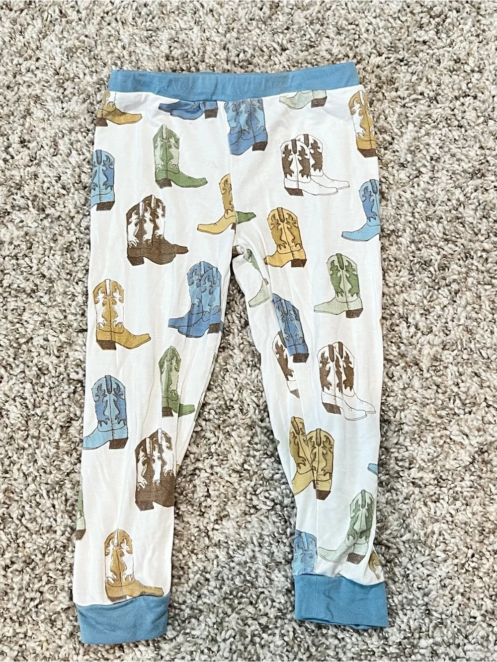 Mud Pie Cowboy Boot Print Pajama Set Bamboo